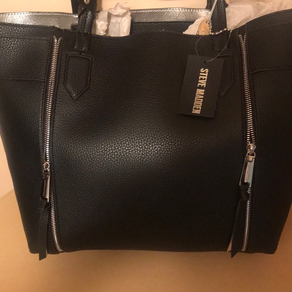 Steve Madden Bags Steve Madden Black Darby Tote With Extra Bag Nwt